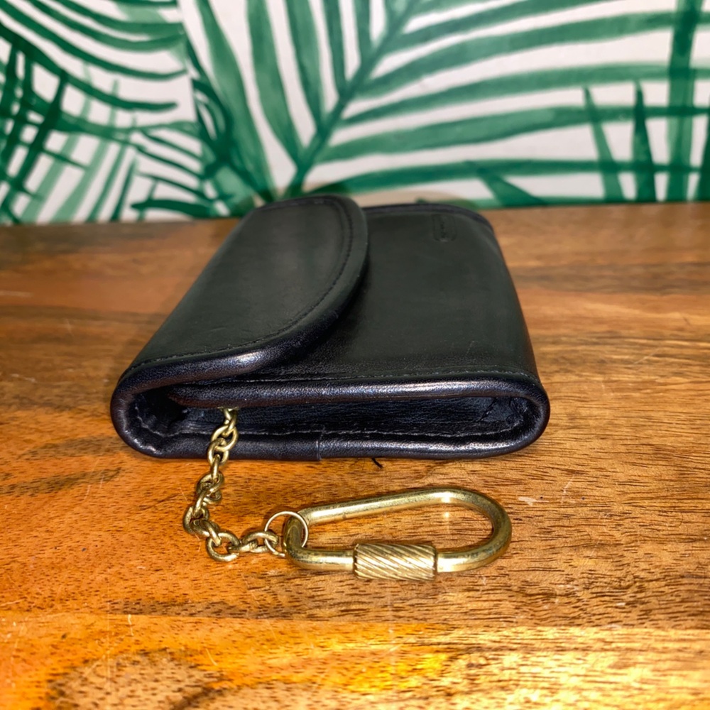 Vintage Coach Black Leather Clutch Key Ring Wallet - Picture 4 of 11